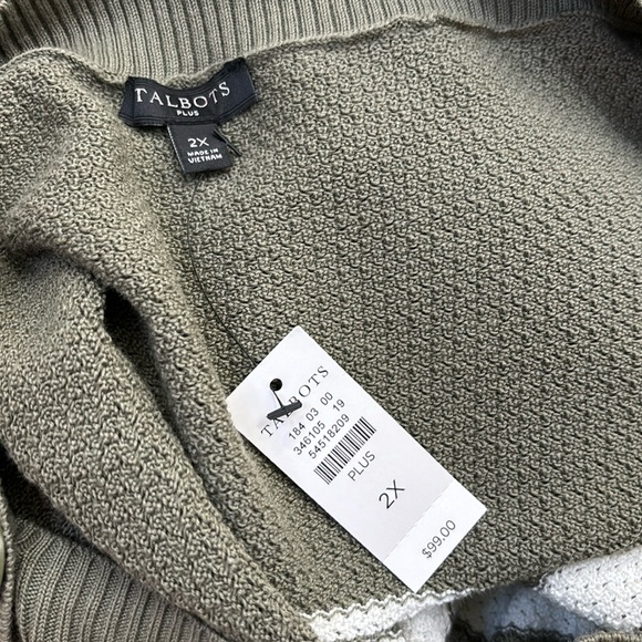 NWT Talbots Striped Boatneck Nautical Buttons Sweater 2X - Picture 12 of 12